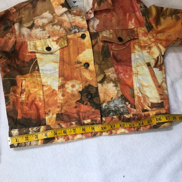 Moschino Autumn Flowers 90s Printed Crop Jacket Rare Vintage Piece - Picture 8 of 14